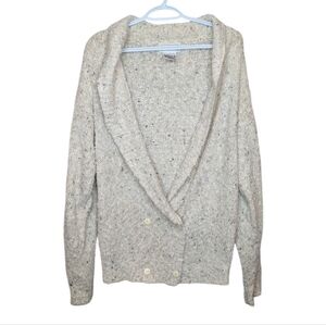 Vintage J.S. Fashion Cream White Double Button Knit Cozy Cardigan Women Small